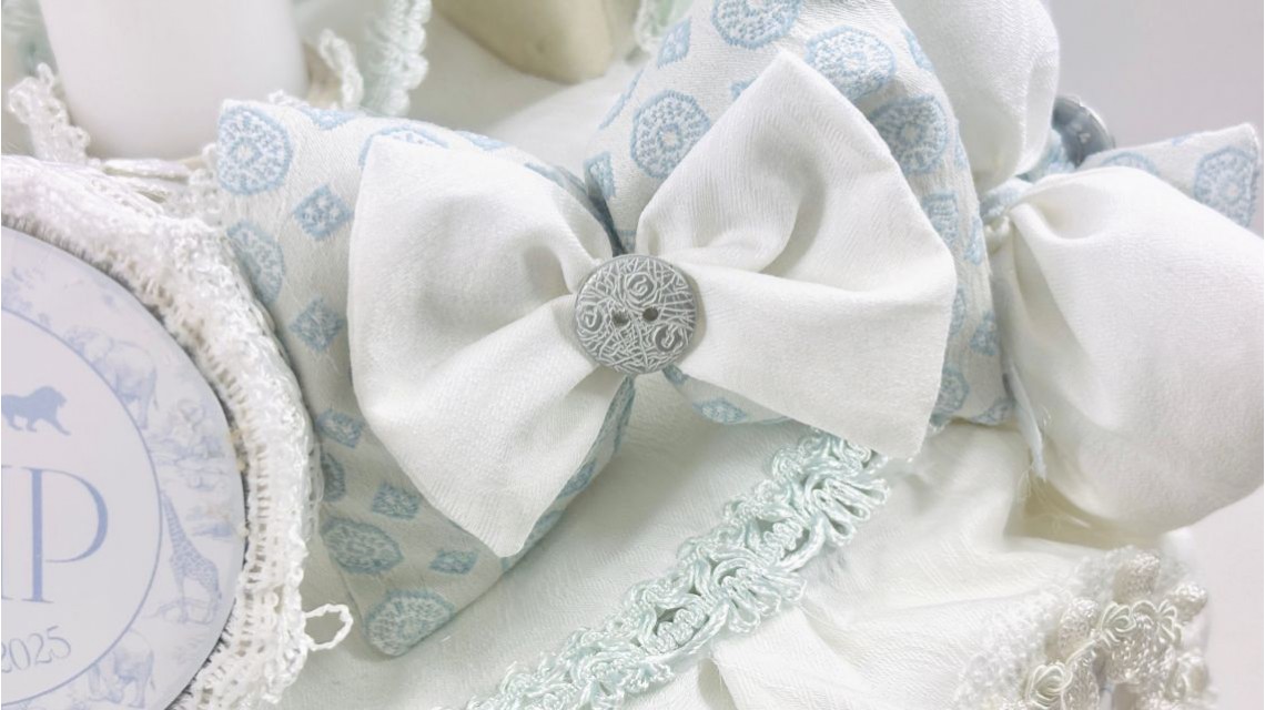 Lumânare botez băieți Blue Animals Safari Dream alb cu accente bleu și animale exotice 10